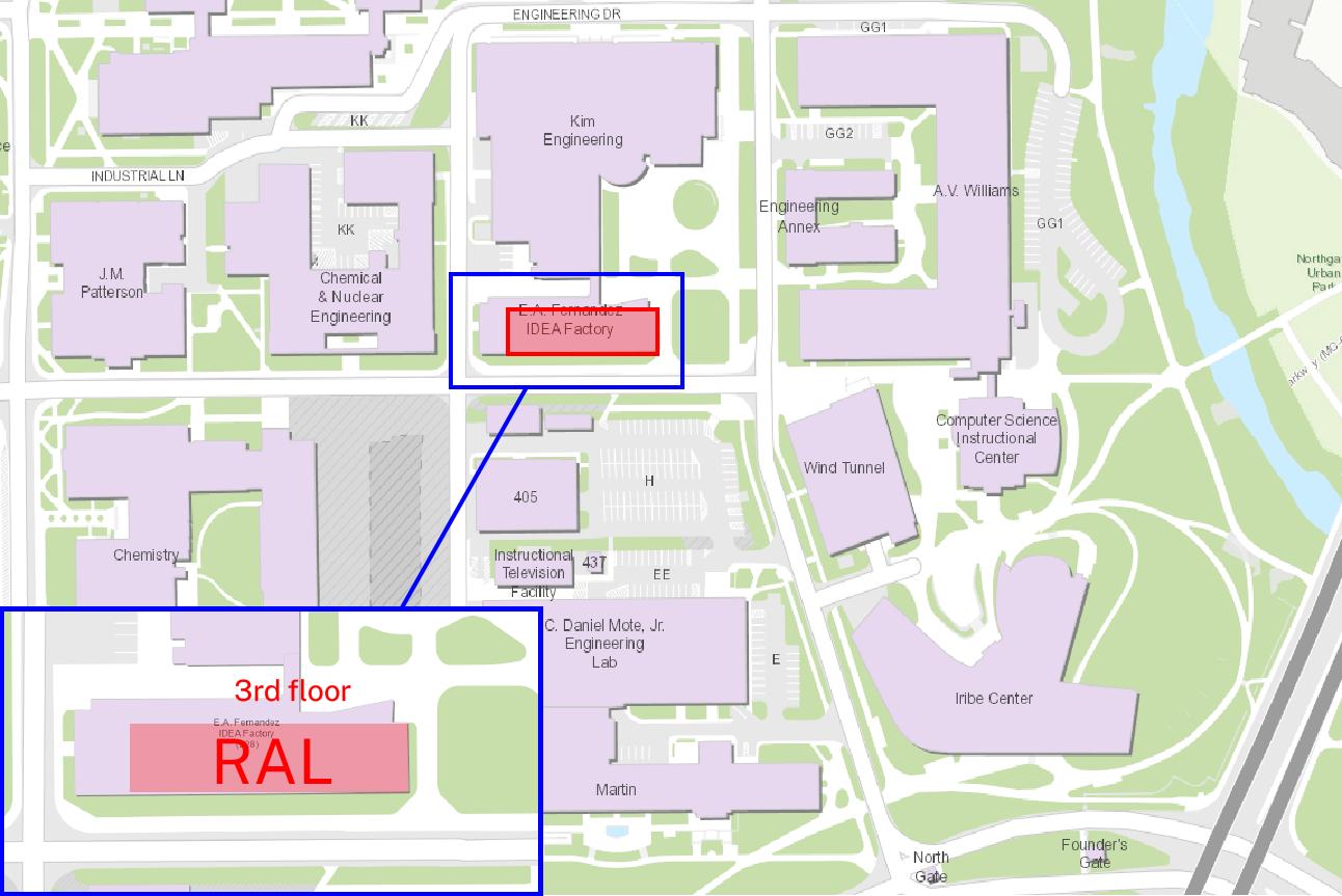 Map of Robotics and Autonomy lab location